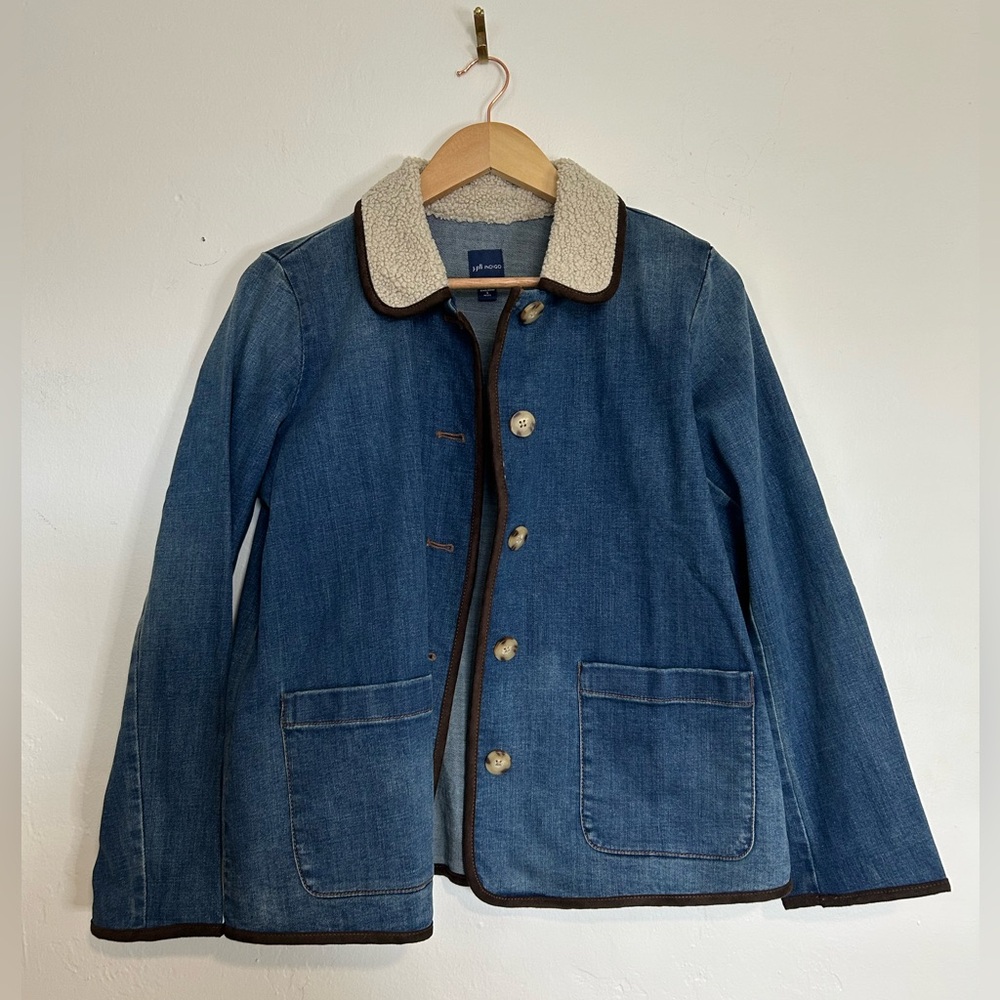 J. Jill Denim Utility Jacket with Shearling Collar